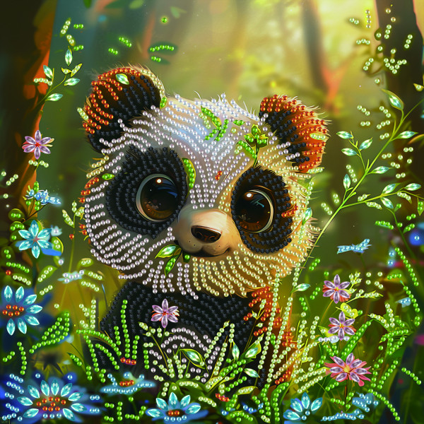 Алмазная мозаика Милая панда 25x25 Brushme