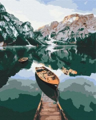 Картина за номерами Човен на дзеркальному озері 40x50 Brushme