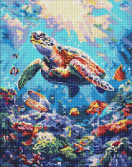 Алмазна мозаїка/вишивка Черепаха у морі 40x50 Ideyka