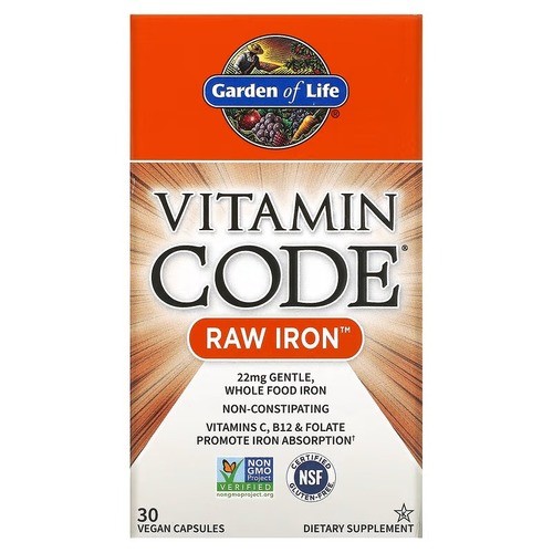 Железо Garden of Life (Vitamin Code RAW Iron) 30 капсул