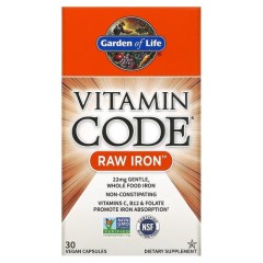 Железо Garden of Life (Vitamin Code RAW Iron) 30 капсул