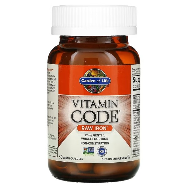 Железо Garden of Life (Vitamin Code RAW Iron) 30 капсул