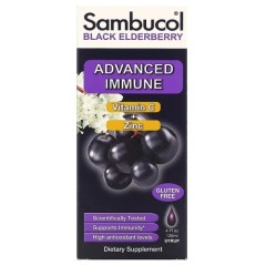 Сироп чорної бузини з вітаміном C та цинком Sambucol (Black Elderberry Syrup Vitamin C + Zinc) 120 мл