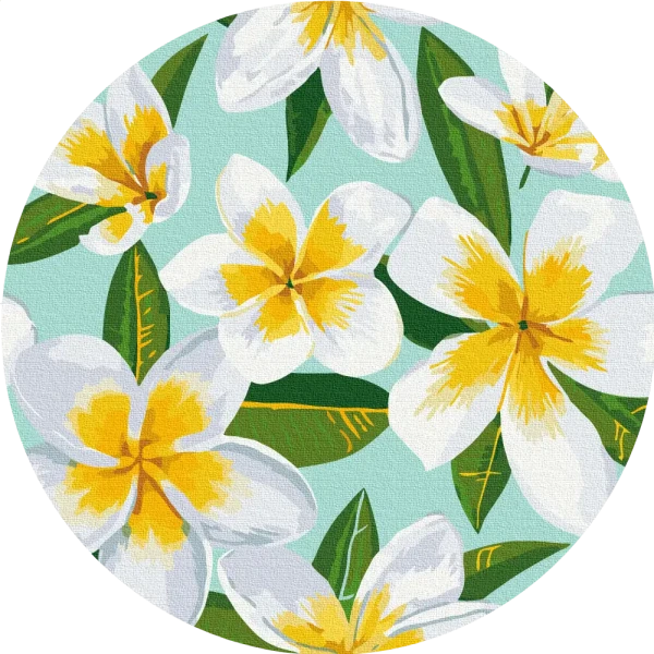 Картина за номерами кругла Плюмерія (Розмір M) Brushme 30 см
