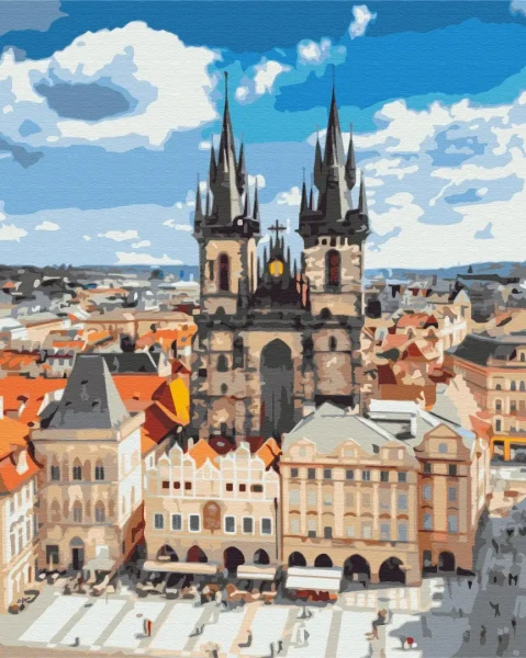 Картина за номерами Ратуша Праги  Brushme 40x50