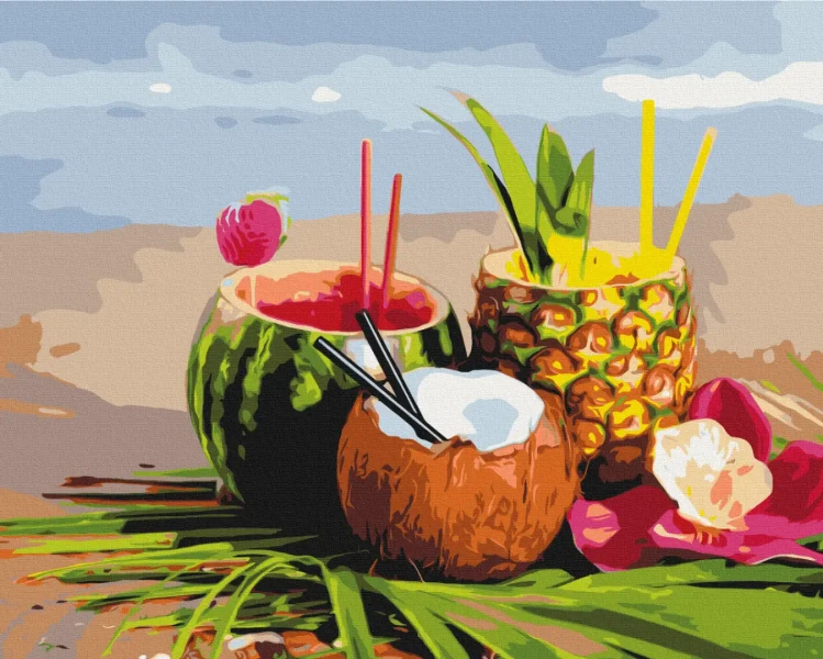 Картина за номерами Літні коктейлі  Brushme 48x60