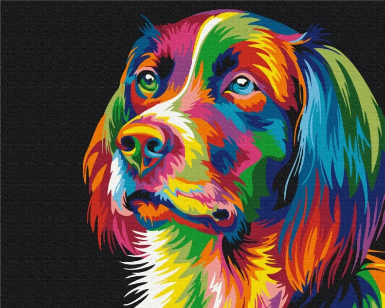 Картина за номерами Райдужна собака  Brushme 48x60
