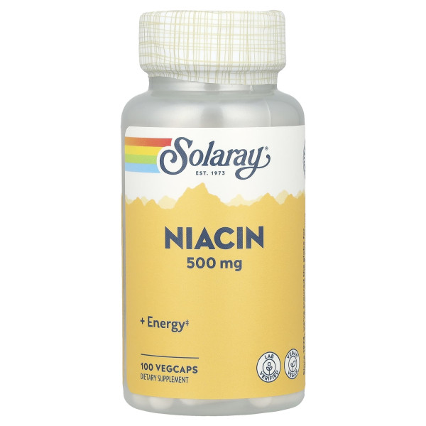 Ніацин Вітамін B3 Solaray (Niacin Vitamin B3) 500 мг 100 капсул