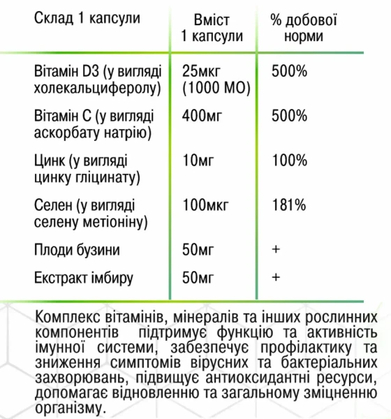 Імуногрін Грін-Віза 60 капсул