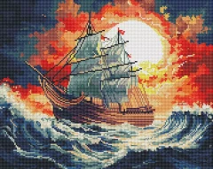 Алмазна мозаїка Шторм на заході сонця 40x50 Brushme