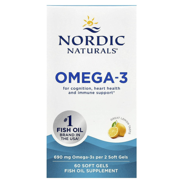 Омега-3 кислоти Nordic Naturals (Omega-3) 690 мг 60 капсул зі смаком лимона