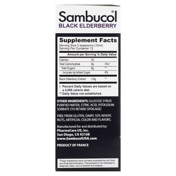 Сироп з чорної бузини Sambucol (Black Elderberry Syrup) 120 мл