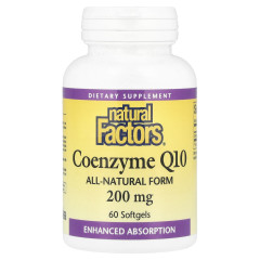 Коензим CoQ10 Natural Factors (CoQ10) 200 мг 60 капсул
