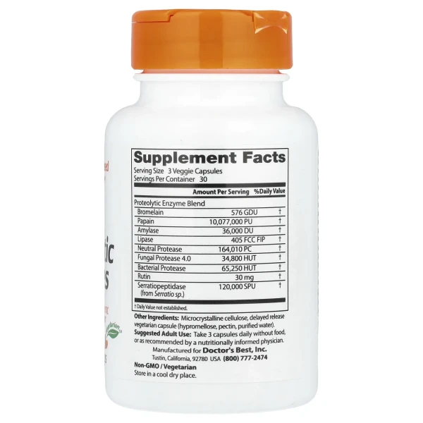 Протеолітичні ферменти Doctor's Best (Proteolytic enzymes) 90 капсул