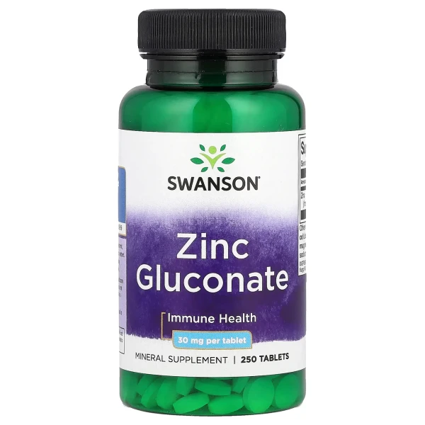 Цинк глюконат Swanson (Zinc Gluconate) 30 мг 250 таблеток