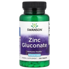 Цинк глюконат Swanson (Zinc Gluconate) 30 мг 250 таблеток