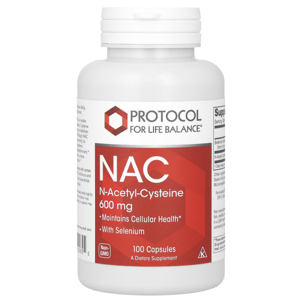Ацетилцистеїн Protocol for Life Balance (NAC N-Acetyl-Cysteine) 600 мг 100 капсул