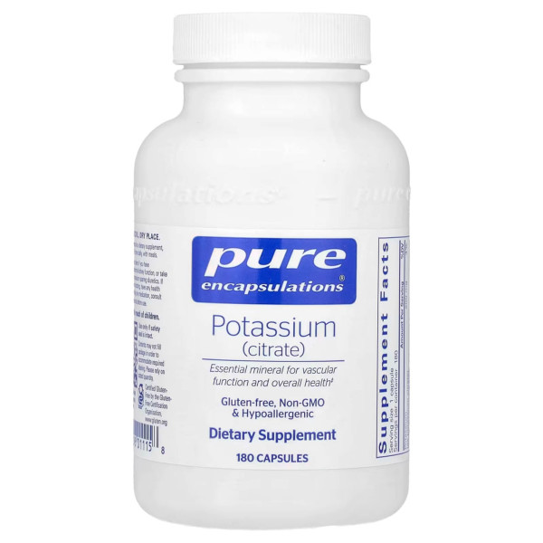 Калій (цитрат) Pure Encapsulations (Potassium (citrate)) 200 мг 180 капсул