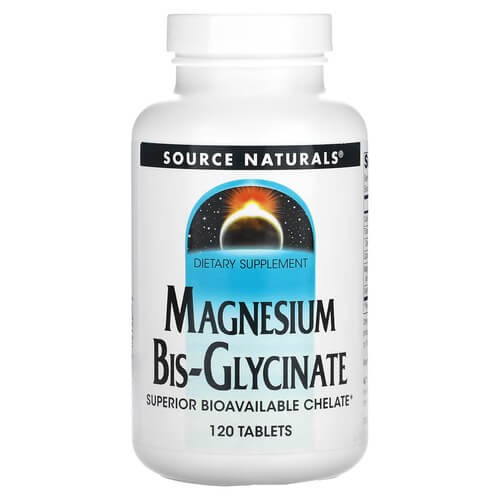 Бисглицинат магния Source Naturals (Magnesium Bis-Glycinate) 120 таблеток