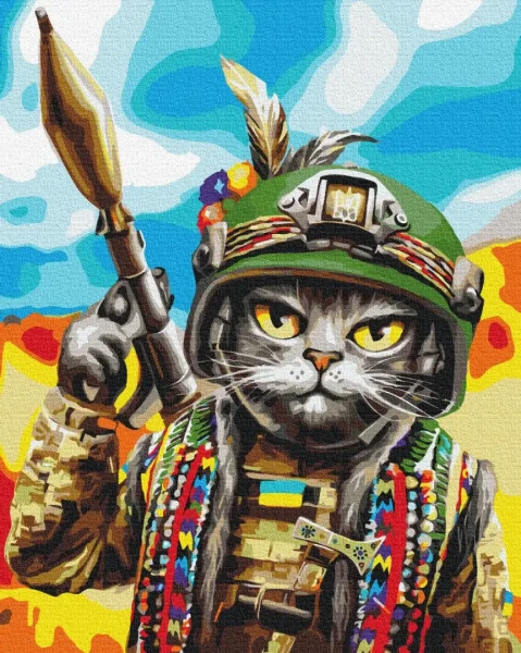 Картина за номерами Котик Гуцул ©Маріанна Пащук  Brushme 40x50