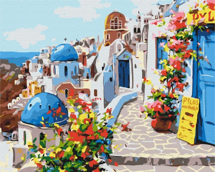 Картина по номерам Лето Санторини Brushme 40x50