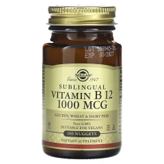 Вітамін В12 Solgar 1000 мкг (Sublingual Vitamin В12 cyanocobalamin) 100 таблеток