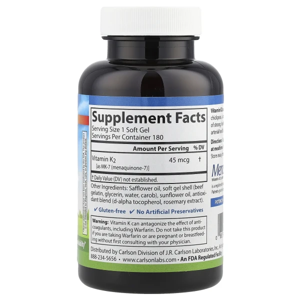 Вітамін К2-менахінон (Vitamin K2 MK-7) 45 мкг 180 капсул