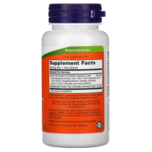 Екстракт зеленого чаю Now Foods (Green Tea Extract EGCg) 400 мг 90 капсул
