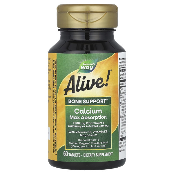 Кальций для костей максимального усвоения Nature's Way (Calcium Max absorption Bone Support) 1200 мг 60 таблеток