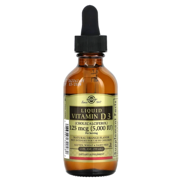 Рідкий вітамін Д3 Solgar (Liquid Vitamin D3) 5000 МО 59 мл