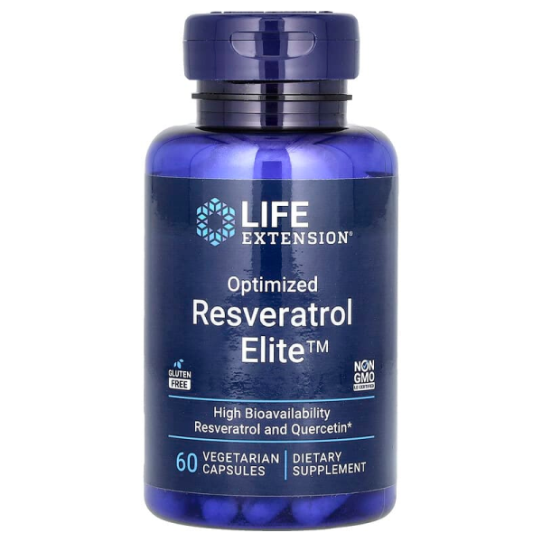 Ресвератрол, Optimized Resveratrol Elite, Life Extension, 60 вегетарианских капсул