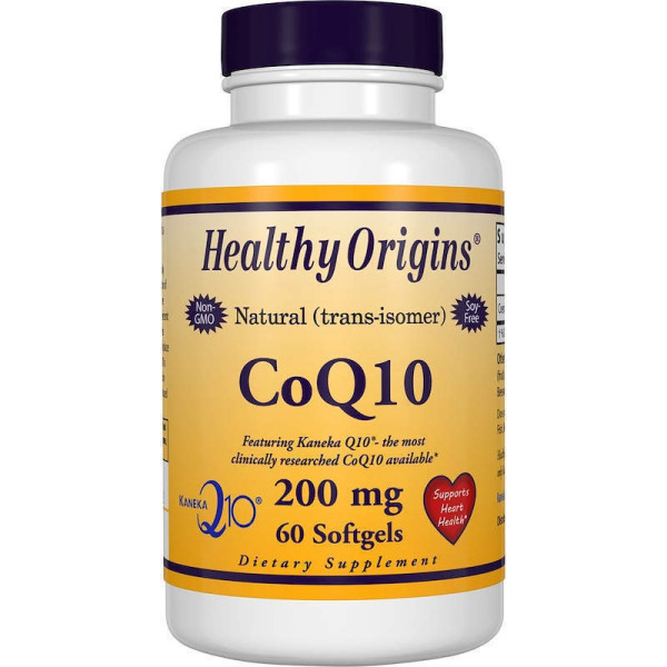 Коензим Q10, Kaneka Q10 (CoQ10), Healthy Origins, 200 мг, 60 капсул