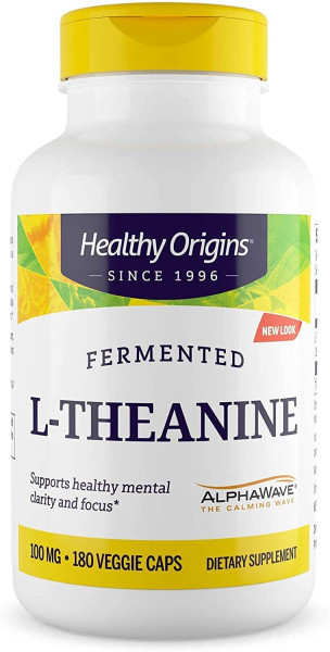 L-теанін, L-Theanine, Healthy Origins, 100 мг, 180 вегетаріанських капсул