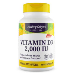 Вітамін D3 в олії МСТ, Vitamin D3 in MCT Oil, Healthy Origins, 2000 МО, 120 гелевих капсул