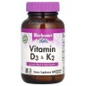Вітамін D3 та K2 5000 МО/100 мкг Bluebonnet Nutrition (Vitamin D3 & K2) 60 капсул