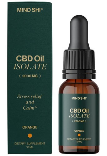 CBD изолят 2000 мг Mind Shi (CBD Oil Isolate) 10 мл со вкусом апельсина