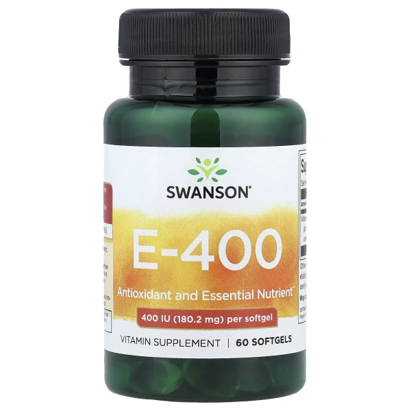 Swanson, вітамін E, 180 мг (400 МО), 60 капсул