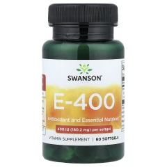 Swanson, вітамін E, 180 мг (400 МО), 60 капсул