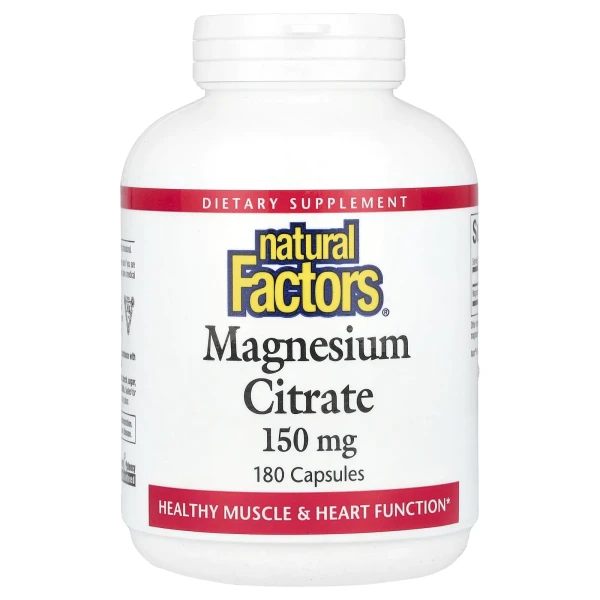 Цитрат магния Natural Factors (Magnesium Citrate) 150 мг 180 капсул