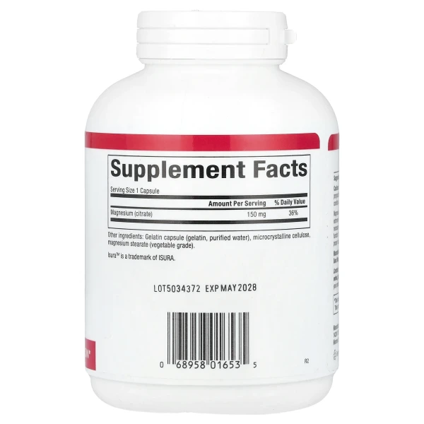 Цитрат магния Natural Factors (Magnesium Citrate) 150 мг 180 капсул