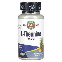 L-теанін KAL (L-Theanine) 25 мг 120 таблеток зі смаком ананасу