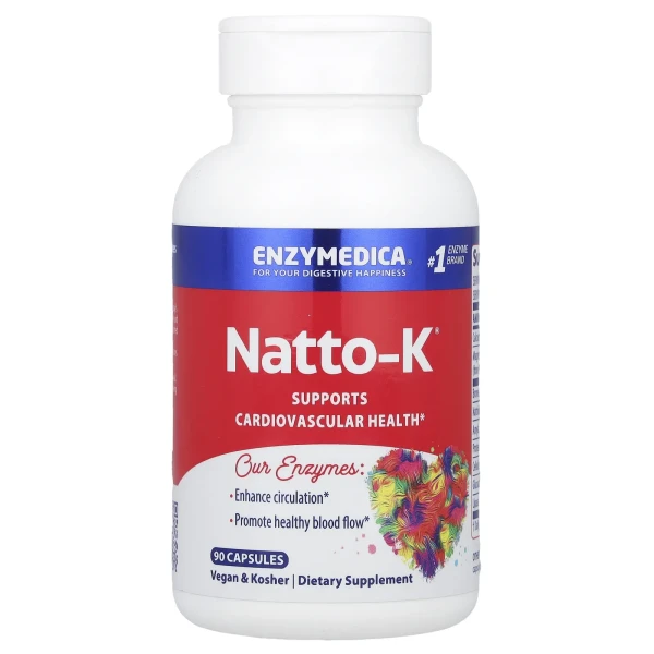 Поддержка сердечно-сосудистой системы Enzymedica (Natto-K) 90 капсул