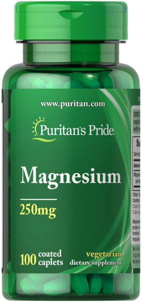 Магній, Magnesium, Puritan's Pride, 250 мг, 100 капсул