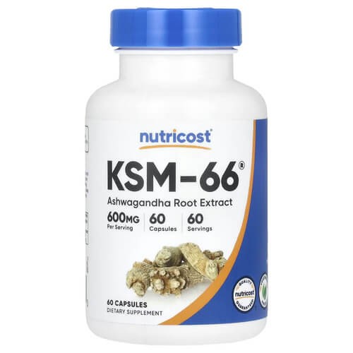 Екстракт кореня ашваганди 600 мг Nutricost (KSM-66 Ashwagandha Root Extract) 60 капсул