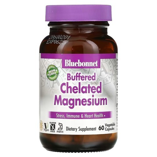 Буферизований хелатний магній 60 капсул Bluebonnet Nutrition (Buffered Chelated Magnesium)