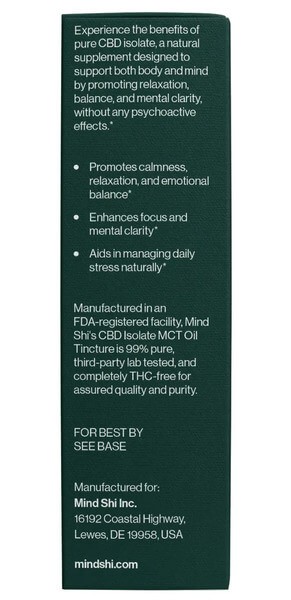 CBD ізолят 3000 мг Mind Shi (CBD Oil Isolate) 10 мл зі смаком апельсина