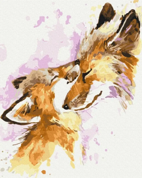 Картина за номерами Люблячі лисички  Brushme 48x60