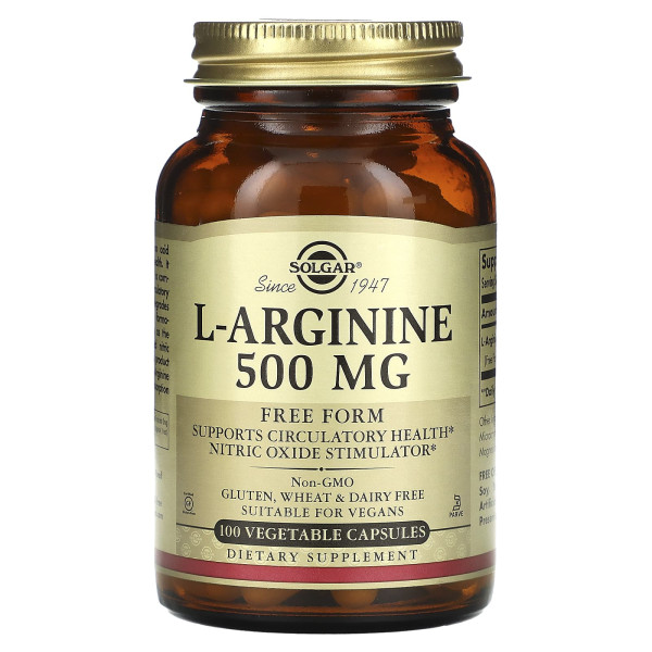 Аргінін Solgar (L-Arginine) 500 мг 100 капсул