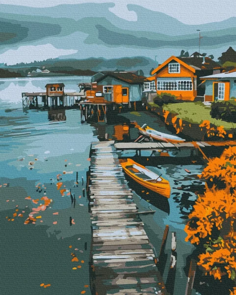 Картина за номерами Рибацьке містечко  Brushme 40x50
