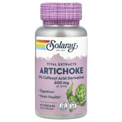 Екстракт із листя артишоку Solaray (Artichoke Leaf Extract) 300 мг 60 капсул